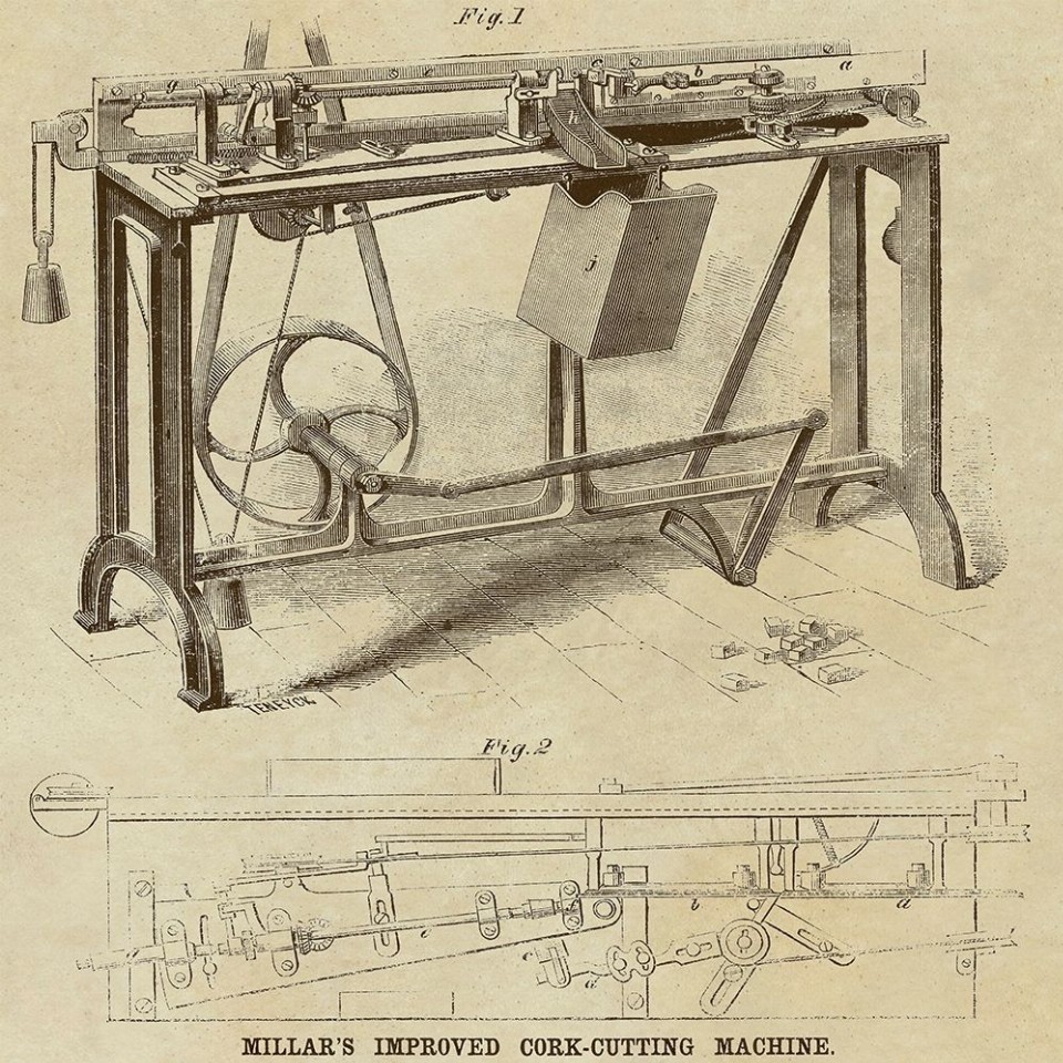 Αφίσα Πίνακας Millars Improved Cork Cutting Machine Inventions