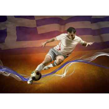 Ποδοσφαιριστής με την Ελληνική σημαία