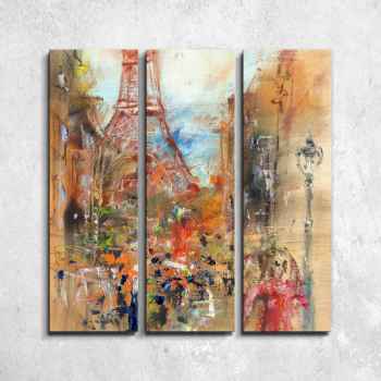 Δρόμος στο Παρίσι - Τρίπτυχος πίνακας