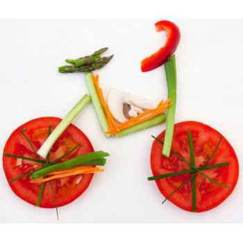 Συμβολισμός ποδηλάτου από λαχανικά