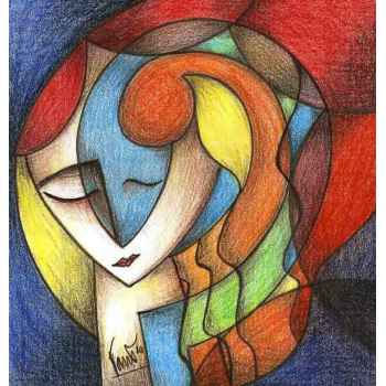 Πρόσωπο γυναίκας με χρώματα μολυβιού