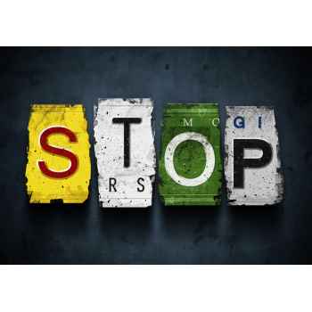 Η λέξη stop από πινακίδες αυτοκινήτων