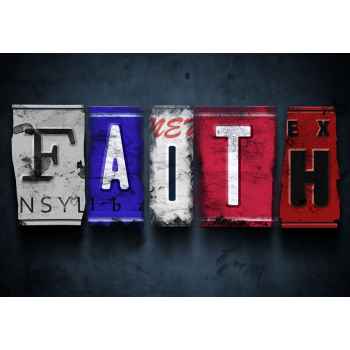 Η λέξη faith ness από πινακίδες αυτοκινήτων