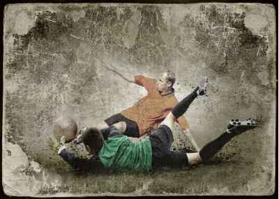 Παίκτες ποδοσφαίρου σε παλιά εικόνα