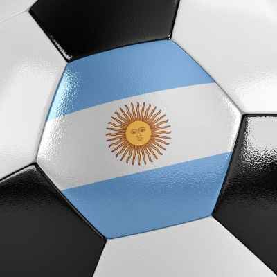 Μπάλα ποδοσφαίρου με την Αργεντίνικη σημαία