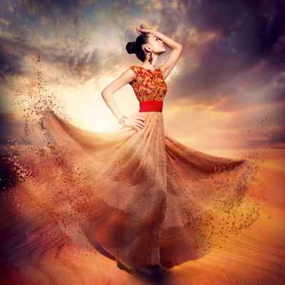 Χορεύτρια με μακρύ φόρεμα