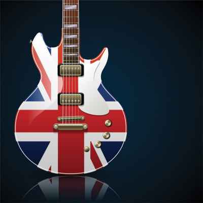 Ηλεκτρική κιθάρα με την Βρετανική σημαία