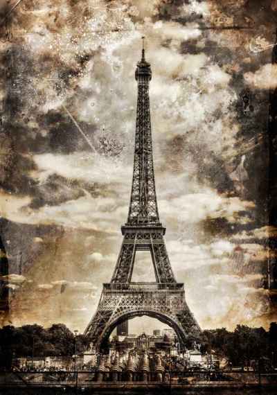 Παλιά φωτογραφία του πύργου Άιφελ- Παρίσι