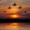 Μαχητικά αεροπλάνα στο ηλιοβασίλεμα